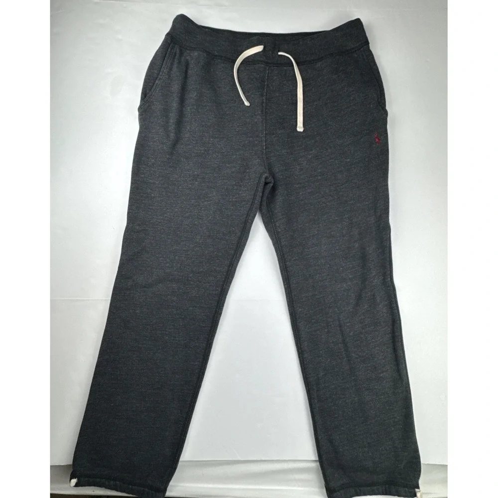 Polo Ralph Lauren Mens Sweatpants Medium Charcoal Heather Fleece Joggers Pony